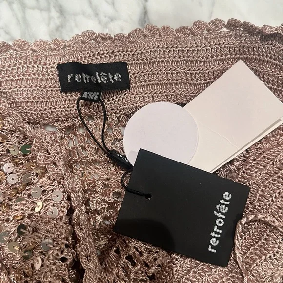 Retrofete TOSCA SEQUIN CROCHET JUMPSUIT XS/S NWT - Picture 6 of 17